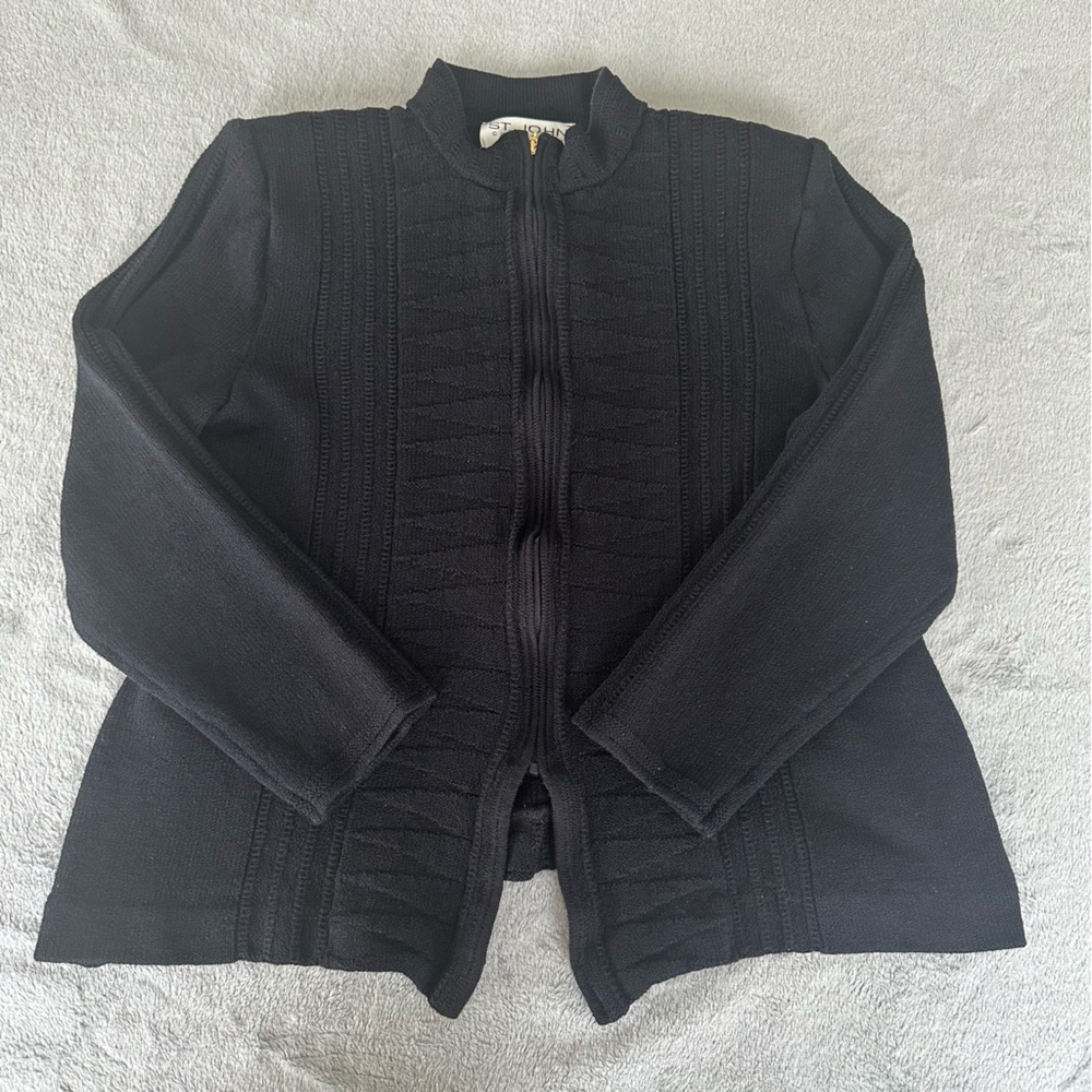 St. John Black Cardigan Sweater